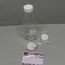 Syntic Square Liter Glass Milk Bottles with Airtight Lid - 100% Leak-Proof Heavy Duty Screw Cap, 32 Oz Glass Juice Bottles w Scale Mark, Reusable Jugs Pitcher for Homemade Juice(Extra 1 Lid and Pen)