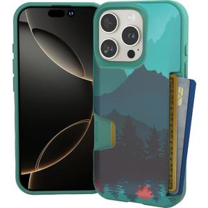 Smartish iPhone 16 Pro Wallet Case - Wallet Slayer Vol. 1 [Slim + Protective] Credit Card Holder - Drop Tested Hidden Flip Card Slot Cover Compatible with Apple iPhone 16 Pro - Moving Mountains