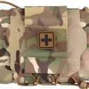 Molle Medical IFAK Pouch First Aid Kit Pack Two-Piece System Medical Roll and Carrier Supply Holder Camu