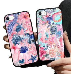 2 Pack Summer Preppy Phone Cases for iPhone 16e Case Turtle Sea Shell Phone Case for Girls, Slim Soft Silicone Shockproof Anti Raised Camera Protection TPU Funda for iPhone 16e 6.1 Inch