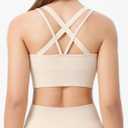 Sports Bras for Women, Criss-Cross Back, Adjustable Wire-Free Medium Support Workout Bra with Removable Cups, M