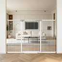 41" Tall Wide Baby Gate for Doorways, 60.2"-65.7" Extra Tall Dog Pet Gates | Pressure Mounted Large High Child Kid Safety Door Walk Thru, Auto Close Cat Proof Hallway Kitchen Indoor House, White