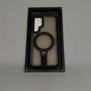 360°Spin Magnetic Stand with Silicone Strap for Samsung Galaxy S25 Case [Fit for MagSafe], Mil-Grade Shockproof Translucent Slim Phone Case with Kickstand&Ring Holder for S25 (Black)