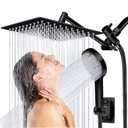 Shower Head, 8 inch Multifunction High Pressure Rain Shower Head with Handheld Spray Combo with 11'' Angle Adjustable Extension Arm/Flow Regulator/Shower System Matte Black