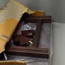 Amazon Basics Classic Foldable TV Dinner Tray Table with Storage Rack, 14.6 L x 19 W x 26 H inch, Espresso, 4-Pack