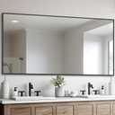 Black Bathroom Mirror for Wall, 30x60 Inch Rectangle Mirrors with Metal Frame, Modern Vanity Wall Mirror Decor for Entryway Hangs, Bathroom Living Room Horizontal or Vertical