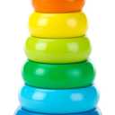 Melissa & Doug Rainbow Stacker Wooden Ring Educational Toy - Wooden Stacking Rings, Stacker Toys for Toddlers Ages 2+