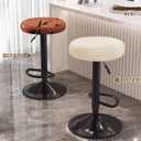 NEUORTBURG Velvet Round Stool Covers Soft Barstool Seat Covers Washable Stool Cushion Slipcover Elastic Bar Chair Covers for 16-18 Inch Chair (Beige, 2 Piece)