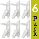 Door Lever Lock (6 Pack) Prevents Toddlers from Opening Doors. 3.25" L * 1.5" W * 4.5" H Easy One Hand Operation for Adults. Durable ABS with 3M Adhesive Backing. Simple Install, No Tools Needed.
