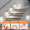 ASAWASA Motion Sensor Night Lights, Under Cabinet Lighting Magnet Body Hallway Lamp, Rechargeable Battery Powered LED Wall Sconces, Portable for Stairway Kitchen Bedroom Restroom Closet