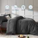 STWIENER Oversized King Plus Duvet Cover 120"x132", Only One Piece Extra Large Ultra Soft Microfiber Grey Duvet Cover for All Season - Zipper Closure & 8 Corner Ties(Grey, Alaskan King 120x132 inches)