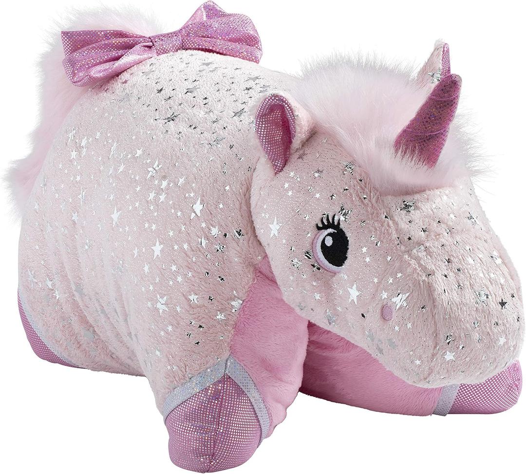 Pillow Pets Originals Sparkly Pink Unicorn Stuffed Animal Plush Toy