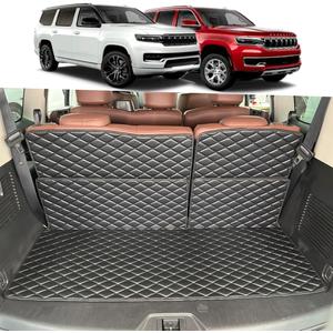 Cargo Liners Compatible with 2022-2025 Jeep Wagoneer/Jeep Grand Wagoneer (Not fit L) Trunk Mat and Rear Backrest Cargo Mat