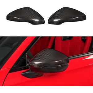 JSWAN 2pcs Carbon Fiber Side Rearview Mirror Guard Cover Fit for 11th Gen Civic Sedan Hatchback Type R FL5 Typer Reverse Mirror Shell Cover Rearview Mirror Overlay (Bright Black)