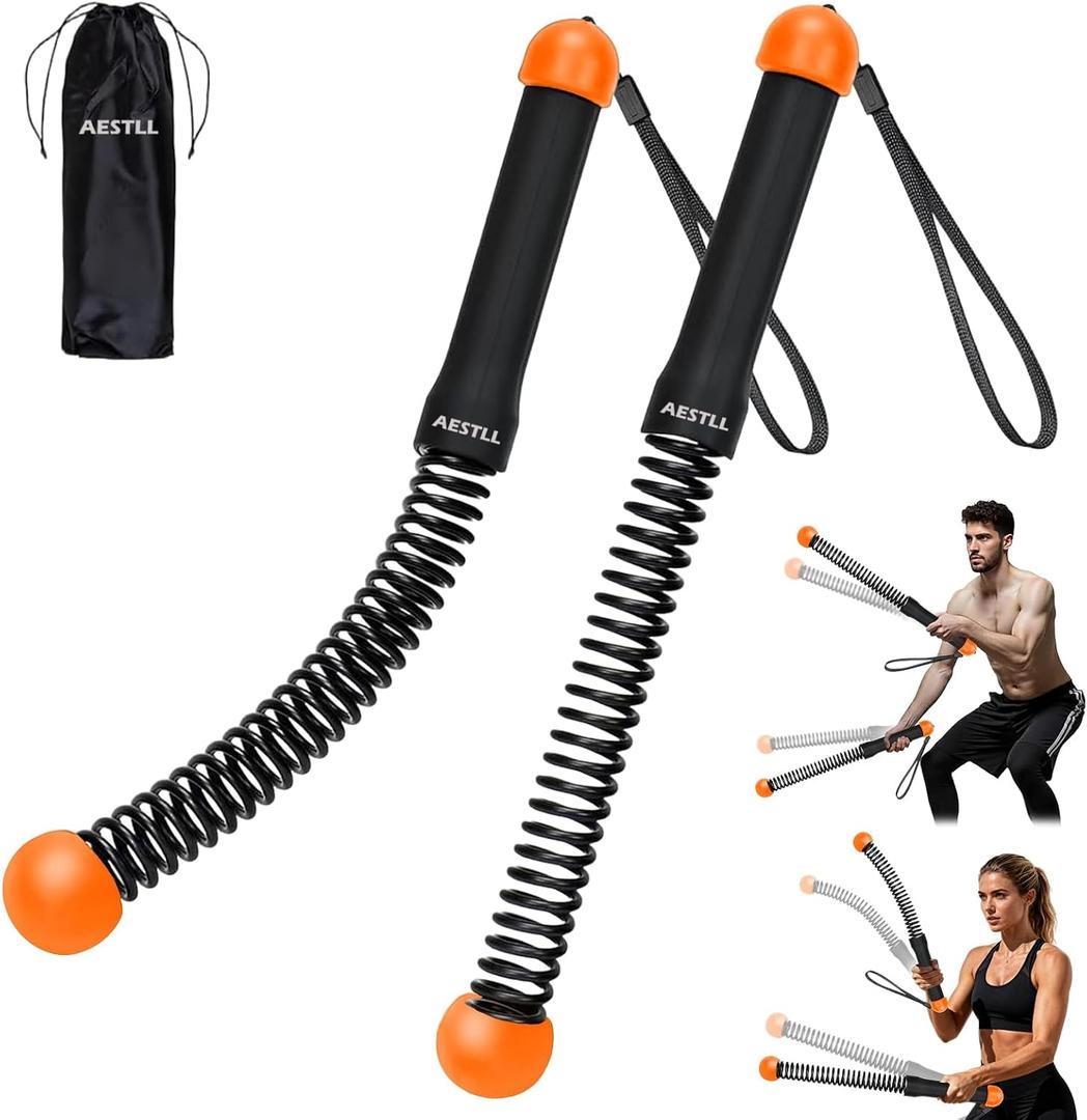 Ropeless Battle Ropes Weighted 2 Pack Portable Cordless Battle Ropes for HIIT & Cardio Full-Body Workout Tool with Non-Slip Spiral Handles, Travel-Friendly Home Gym Equipment for Women & Men