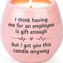 Boss Lady Gifts for Women, Boss Gifts, 10 Oz Handmade Ceramic Lavender Scented Candle, Gift for Boss Female, Boss's Birthday Gift for Women (Pink)