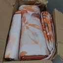 Luxudecor Floral Quilt Set King Size - 3 Pieces Orange Watercolor Botanical Bedspread Coverlet Set with 2 Pillowcases, Lightweight Soft Bedding Set for All Seasons 108"x92"