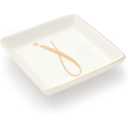 Letter J Ceramic Trinket Tray, Monogram Initials Jewelry Dish (4 x 4 Inches)