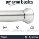 Amazon Basics Tension Curtain Rod, Adjustable 36-54" Width, Nickel, Classic Finial