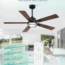 52" Outdoor Ceiling Fans with Lights, Gazebo Hanging Fan with 3CCT Remote Control 6-Speeds DC Motor,IP65 Waterproof Ceiling Fan for Patio Porch Pergola(Black)