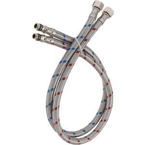 40-Inch Long Bathroom Kitchen Faucet Connector Braided Stainless Steel Flexible Supply Hose Water Lines 3/8-Inch Female Compression Thread x M10 Male Connector, x 2 Pcs (1 Pair)100 cm