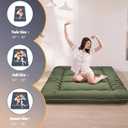 MAXYOYO 6" Extra Thick Japanese Floor Mattress Futon Mattress, Foldable Tatami Pad for Adults, Roll Up Floor Mat for Living Room Guest Room RV, Green, Twin