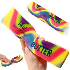 Big Butter Squishy,Giant Squishies Butter 14 OZ,Jumbo Slow Rising Squeeze Toys,Large Soft PU Foam Fidget Toy for Anxiety & Sensory Stress Relief 8.7*1.8*1.8 Inch