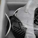 Sureasy Ceramic Cereal Bowls Set of 4, 5.9 Inch Deep Soup Bowls for Kitchen, 25 oz Embossed Stoneware Bowls for Pasta, Salad, Oatmeal, Noodle, Ramen, Microwave Dishwasher Safe, Set of 4, Black