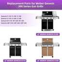 Genesis E310 Grill Parts Cast Iron Grill Grates for Weber Genesis E330 S330 EP310 with 7620 Stainless Steel Flavorizer Bars 7622 Heat Deflector Grill Replacement Parts for Weber 300 Series