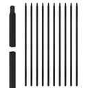 10 Pack Iron Balusters for Staircase, 1/2" x 44" Wrought Iron Baluster, Square Metal Decorative Stair Banister Spindles, Classic Hollow Straight Matte Black Satin Deck Railing for Indoor Stair Deck