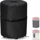 Fire Pit Covers for Ninja Fireside 360 Outdoor Heater & Fire Pit, 600D Waterproof Oxford cloth Weather-resistant PU Backing with UV Protection, Ninja Fireside360 All-Season Protective Cover, Black