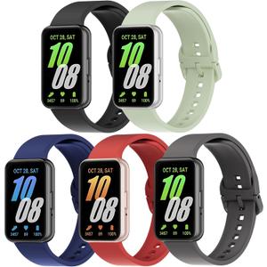 5 Pack Silicone Band Compatible with Samsung Galaxy Fit 3, Soft Adjustable Sport Breathable Replacement Watch Strap Loop for Galaxy Fit 3 SM-R390 Smartwatch Accessories