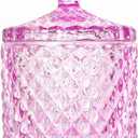 Colorful Glass Jar With Lid,Valentine’s Day Easter Candy Dish,Candy Cookie Jars,Jewelry Box,Decorative Jar(Pink)
