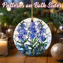 3 x Christmas Ornaments, 2.8in Ceramic Birth Flower Ornament, Xmas Decor, Christmas Tree Ornaments, Xmas Decorations for Tree, Holiday Ornament, Birth Flower Gifts, Gift Ideas, Gifts for Women - July