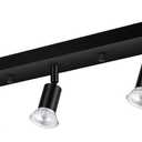 3 Head Plug in Track Light Fixture Black, Easy Install Corded Track Lighting Kit with Switch, Adjustable Directional Spotlight for Kitchen Island Closet Art Display, Modern Ceiling Lamp,15ft Cord