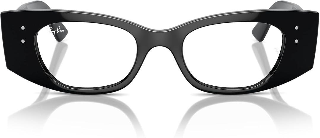 Ray-Ban Rx7327 Kat Rectangular Prescription Eyewear Frames (Black/Demo Lens)