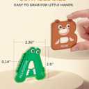 JoyCat Wooden Thick Alphabet Magnets for Toddlers Fridge Large Size Cute Animal Colorful ABC Magnetic Letters 26 Uppercase Letters 0-9 Numbers Toy Set for Kids Toddlers Preschool Learning Spelling