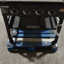 Char-Griller Flat Iron 4-Burner Propane Gas Flat-Top Griddle with Steel Griddle Top, Wind Guards and Instant-Ignition, 775 Cooking Square Inches in Black, Model E8936