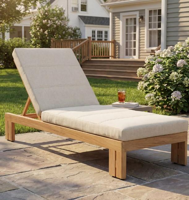 75.98" Outdoor Chaise Lounge Cushion, Weather Resistant Replacement Pad for Patio Sunbed and Pool Chair