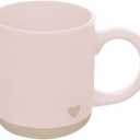 Sweet Water Decor Pink Heart Coffee Mug, 14oz Stoneware Cup with Handle for Hot Cocoa, Tea & Cider, Microwave & Dishwasher Safe, Romantic Valentine's Day Gift for Her