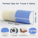 Neck Roll Cervical Pillow for Neck Pain Relief - Memory Foam Neck Pillow for Bed, Round Neck Pillows for Sleeping, 15.7 * 6 * 6inch (Blue-White)