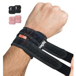 2-Pack TFCC Wrist Brace Support for Ulnar Pain, Carpal Tunnel & Tendinitis Relief, Dual Adjustable Straps Wrist Wrap, Breathable Comfortable Wrist Brace for Sports, Work & Daily Use (Black)