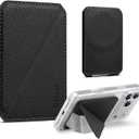 Denior for Magnetic Wallet RFID Slim Card Holder with 1 Card Slot, Capacity for 1-2 Cards Magsafe Compatible Slim for iPhone 17/16/15/14/13/12 Series Phone Wallet (Black)