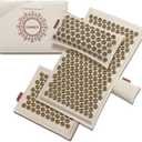 UNMERA Acupressure Mat and Pillow Set,Natural Premium Linen & Coconut Fiber Filling,for Back/Neck Pain Relief, Sciatic, Headache and Muscle Relaxation, Comes with Carrying Bag