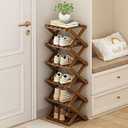 YYW Shoe Rack, Foldable Bamboo Shoes Shelf, Freestanding Shoe Storage Organiser for Entryway, Hallway, Bedroom, Closet (Brown, 6 Layers)