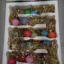 14.76 Feet Christmas Ornament Bulb Ball Garland with 90 Enamel Glass Balls Hanging Christmas Baubles Ornament Garland for Tree Fireplace Wreath Decoration Indoor