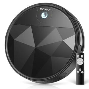 EICOBOT R20 Robot Vacuum Cleaner,Tangle-Free Suction,Quite,Slim, Automatic Self-Charging,298ml Large dustbin, Good for Pet Hair, Hard Floor and Low Pile Carpet, (Grey Black)