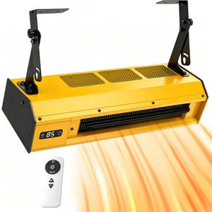4000W Electric Garage Heater, 240V Graphene Heat, Hardwired, Yellow