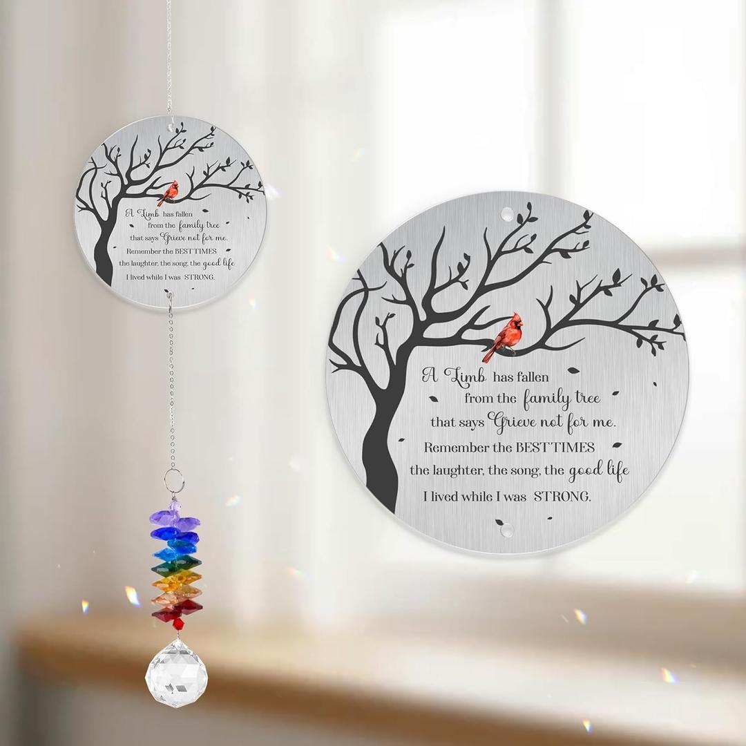 Memorial Suncatcher Ornament - A Limb has Fallen - Sympathy Gift for Loss of Loved One - Bereavement Keepsake - Hanging Crystal Decor - Loss of Mom Dad Friend - Mother's Day