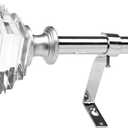 2 Pack Curtain Drapery Rod，Acrylic Square Finials Curtain Rod，3/4'' Diameter Single Deorative Curtain Rod, Adjustable Length from 86 to 120 Inches